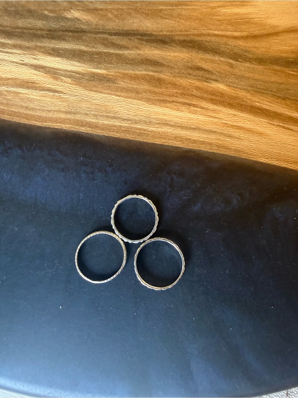 Silver Textured 3 Ring Set - Picture 2 of 9